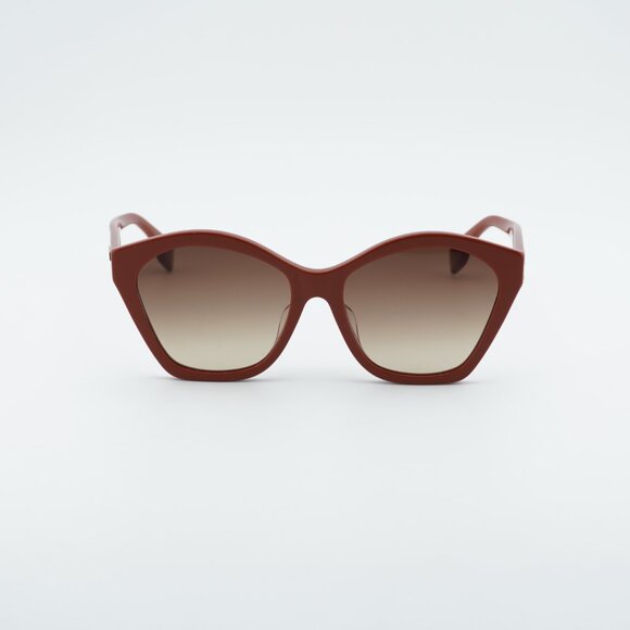 Fendi FE40175F 66F Sunglasses Red Butterfly Frame, Brown Lenses main image 7